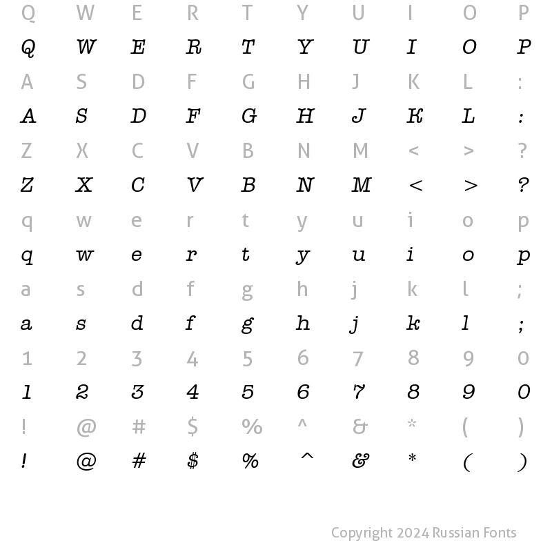 Character Map of a_OldTyper Italic
