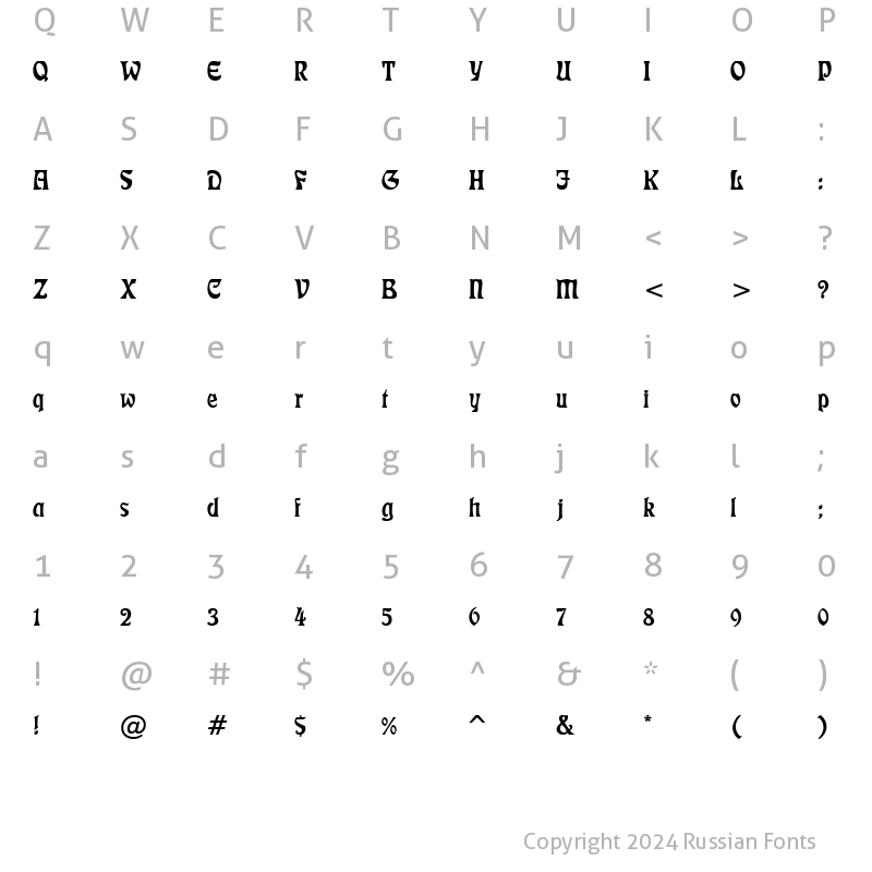 Character Map of Decor6Di Regular