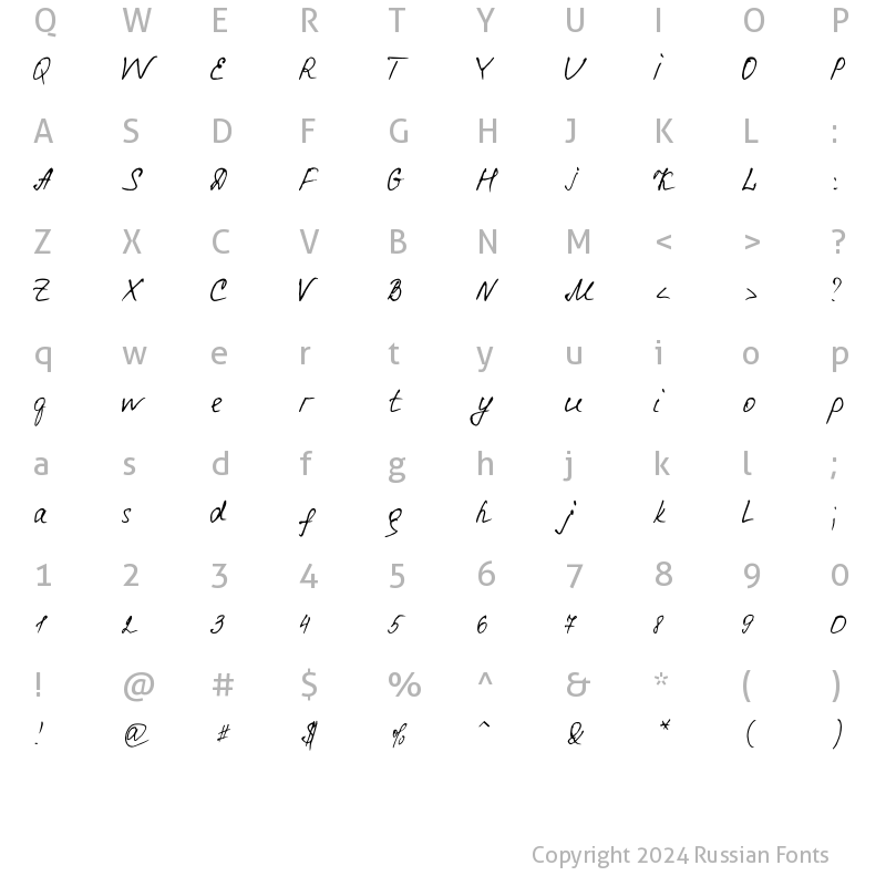 Character Map of Eskal Font4You Regular