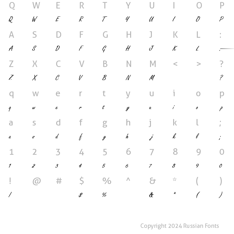 Character Map of FreestyleScript t Normal