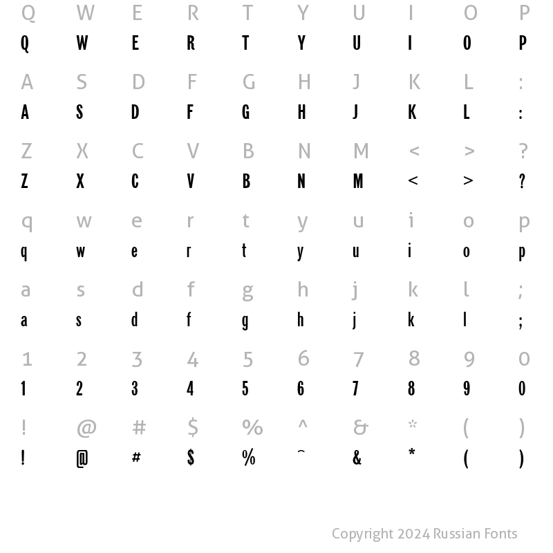 Character Map of Gazeta Sans Serif Plain