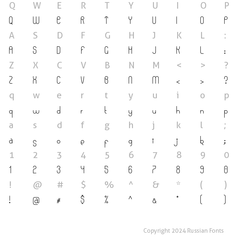 Character Map of Happy Sprat Cyrillic Regular