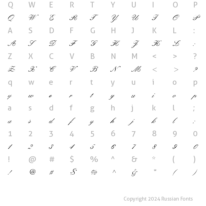 Character Map of Heather Script One Regular