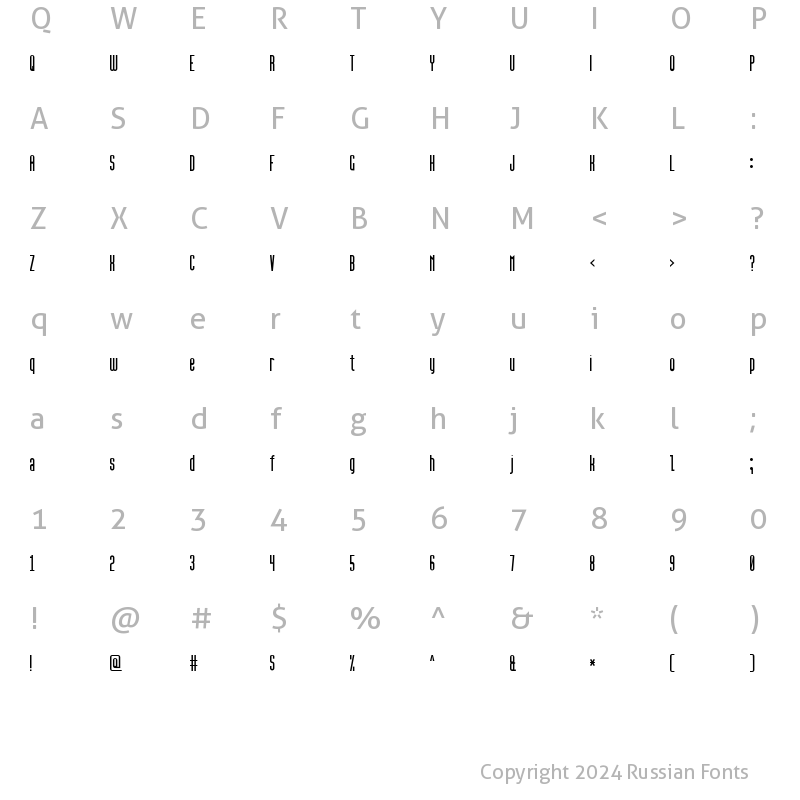 Character Map of High Sans Serif 7 Regular