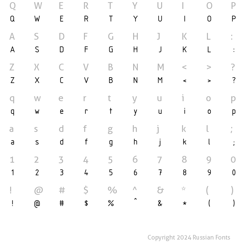 Character Map of ISOCTEUR Regular