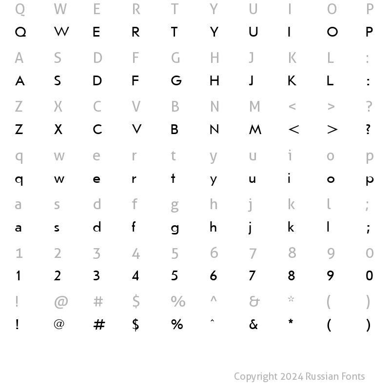 Character Map of JournalSansCTT Regular