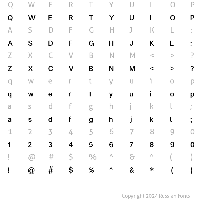 Character Map of Kalypsa Medium