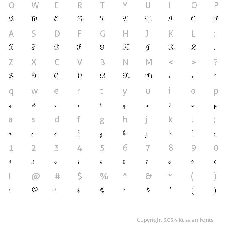 Character Map of LinoScript Regular