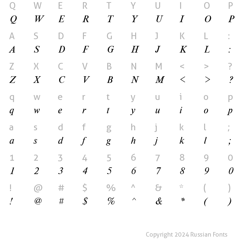 Character Map of NewtonC Italic
