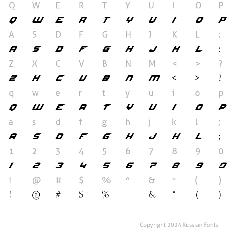 Character Map of NFS font Regular