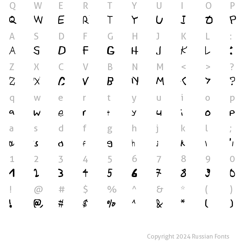 Character Map of RAZMAHONT Bold