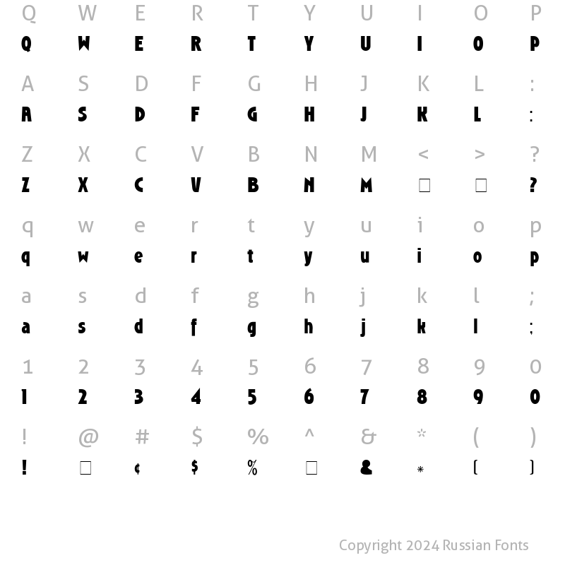 Character Map of RoslinGothic_DG Bold