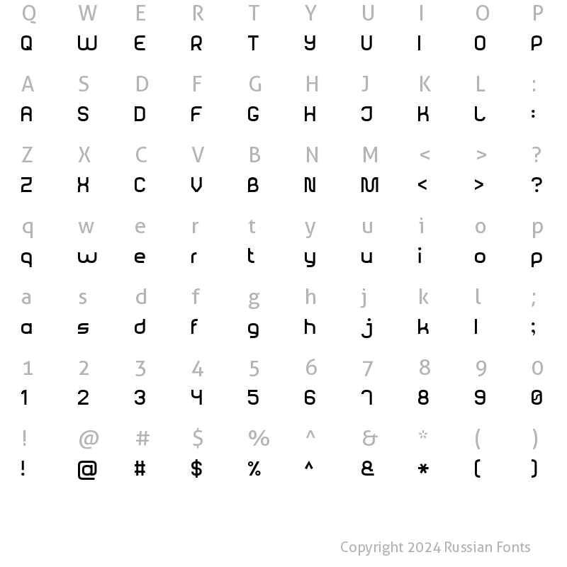 Character Map of Rounded Sans Serif 7 Regular