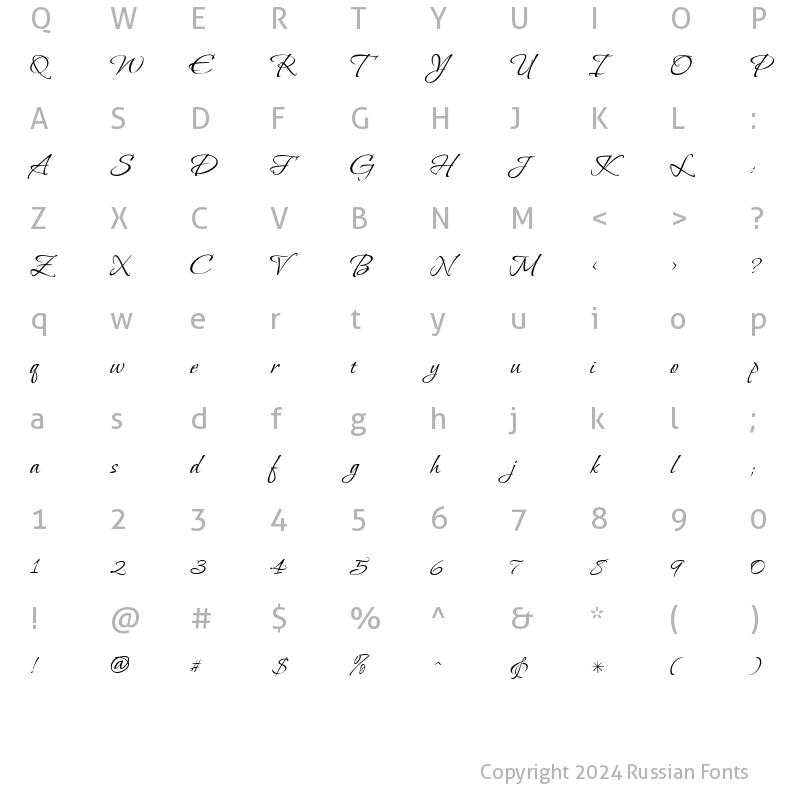 Character Map of Vera Crouz Regular